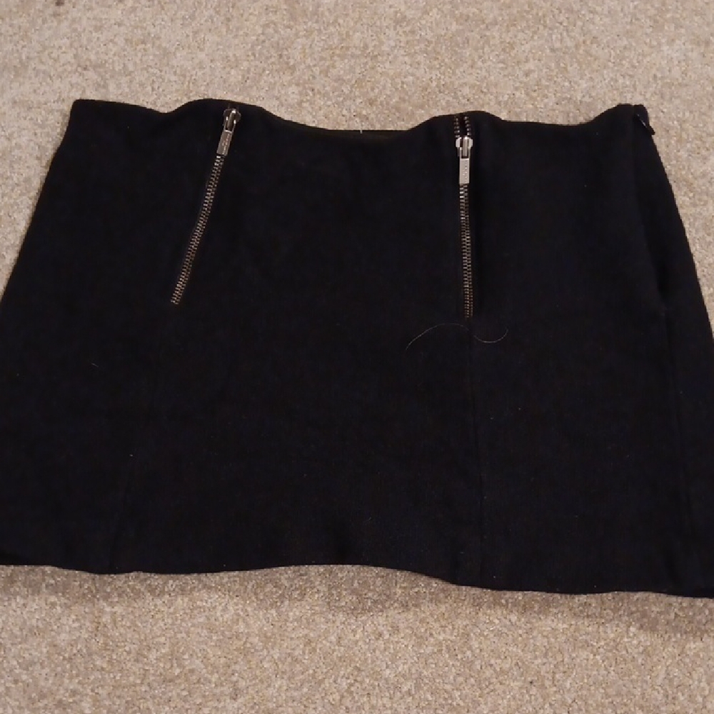 Black Zipper And Clasp Women's Skirt